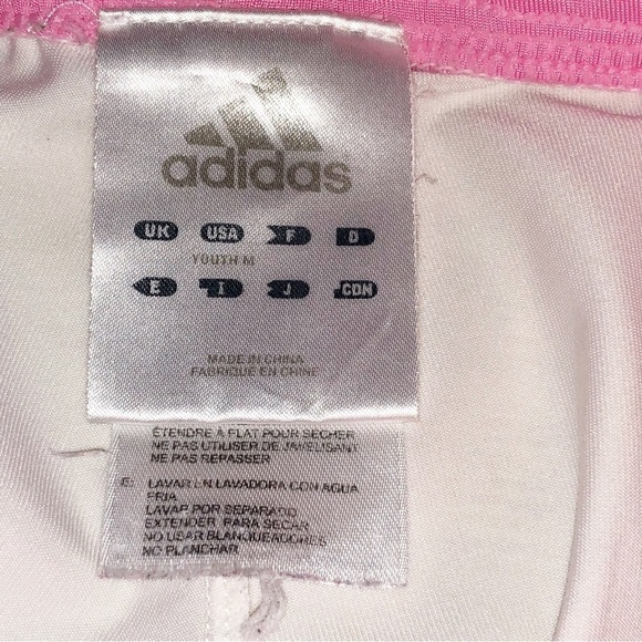 Adidas Girl’s White and Pink Climalite Softball Sliding Shorts Size M - Picture 2 of 7